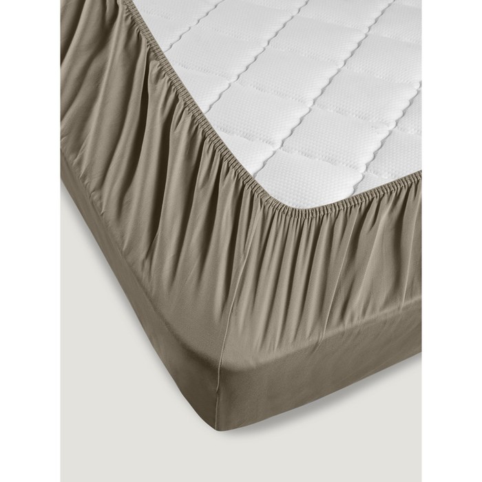 

Простынь на резинке Karna Solid, размер 160x200x30 см, цвет бежевый