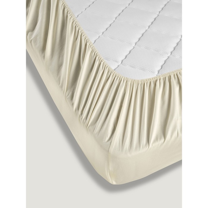 

Простынь на резинке Karna Solid, размер 160x200x30 см, цвет кремовый