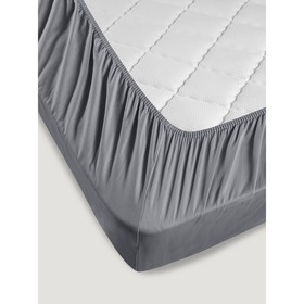 

Простынь на резинке Karna Solid, размер 180x200x30 см, цвет тёмно-серый