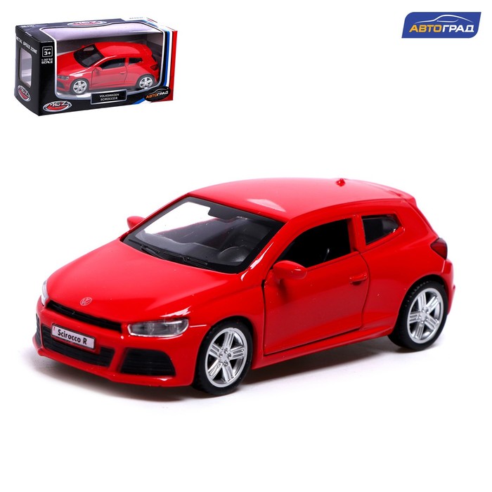 Машина металлическая VOLKSWAGEN SCIROCCO R1, 1:38, инерция, открываются двери, цвет красный