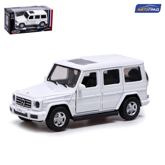 Машина металлическая MERCEDES-BENZ G350D, 1:42, инерция, открываются двери, цвет белый машина металлическая mercedes benz g350d 1 42 инерция открываются двери цвет серый