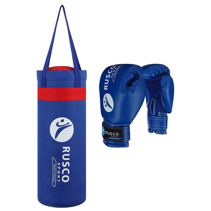 Набор боксёрский для начинающих RUSCO SPORT: перчатки + перчатки, цвет синий (6 OZ)