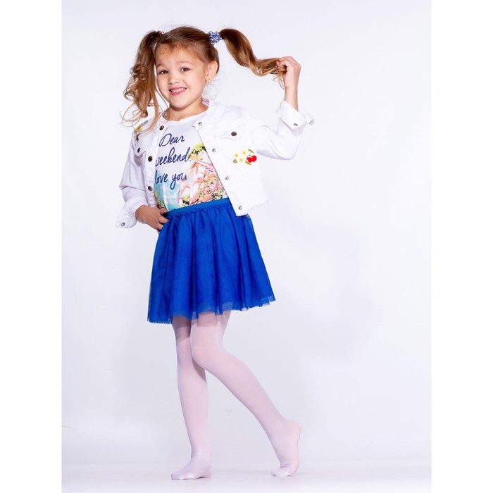 Колготки детские OMSA kids Collant GIRL 40 Bianco, размер 9-12 колготки omsa girl bianco 40 den 20 22 мл