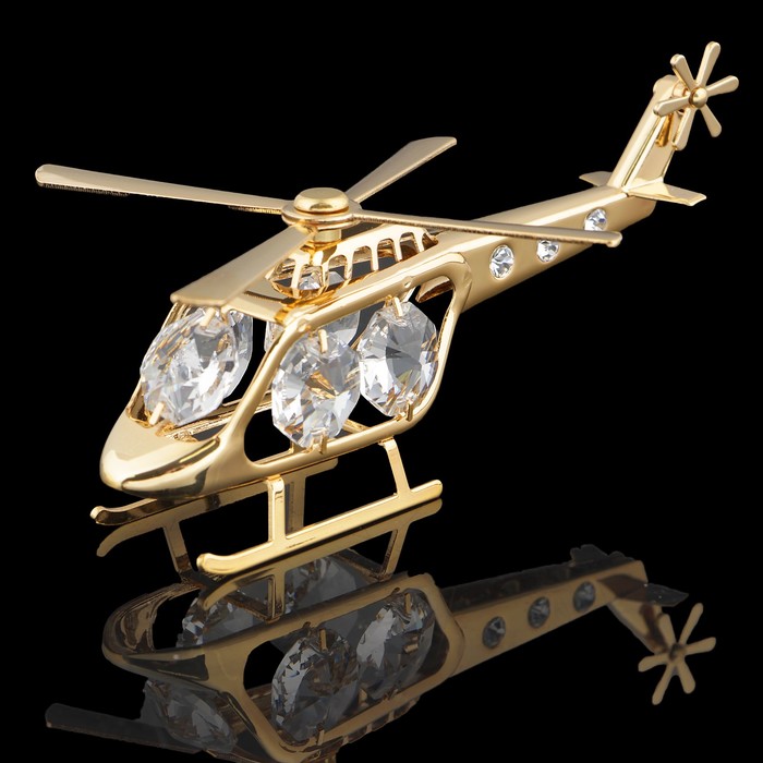Сувенир «Вертолет», 10×5×4 см, с кристаллами