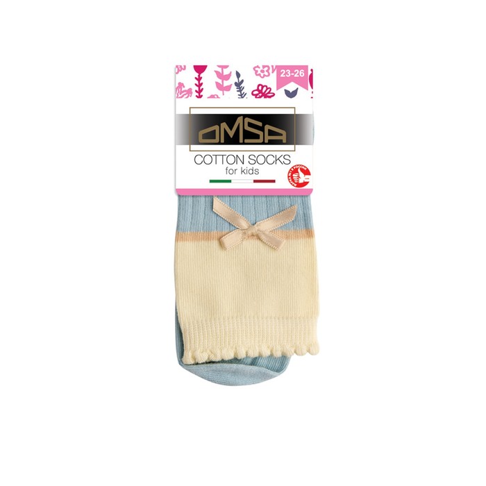 

Носки детские OMSA kids Calzino 22C01 с бантиком Blu Сhiaro, размер 27-30