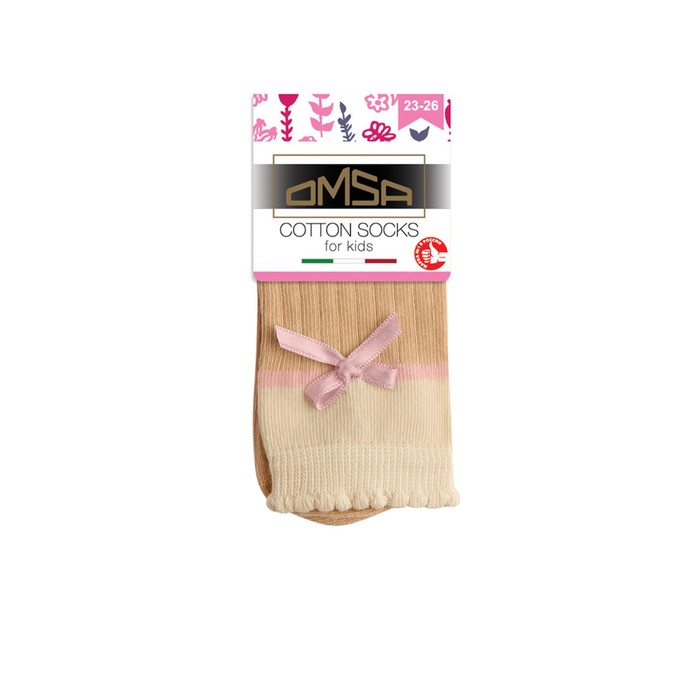 

Носки детские OMSA kids Calzino 22C01 с бантиком Beige, размер 19-22