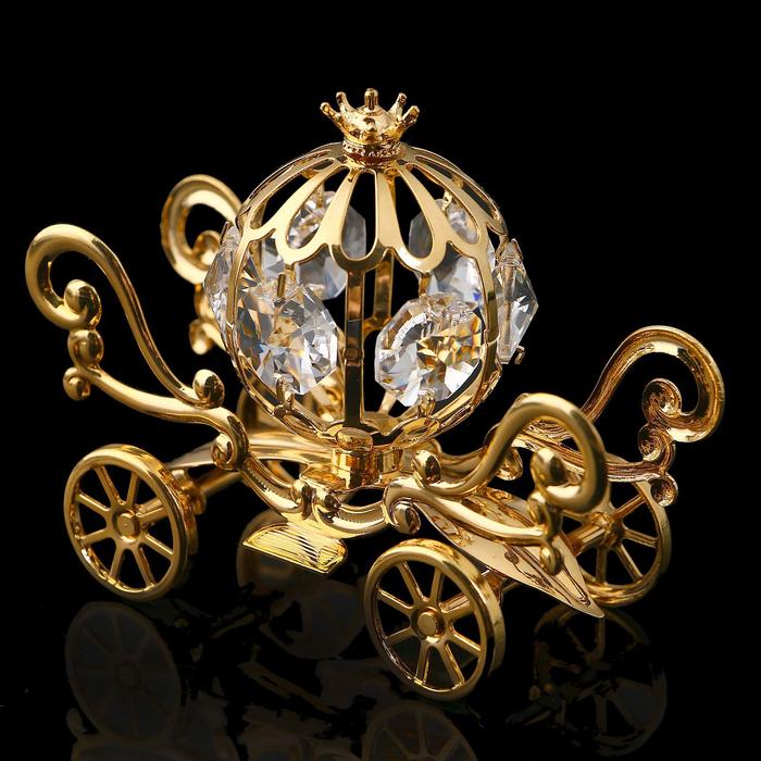 Сувенир «Карета», 9×4×6 см, с кристаллами сувенир золотая рыбка 6×3×4 5 см с кристаллами