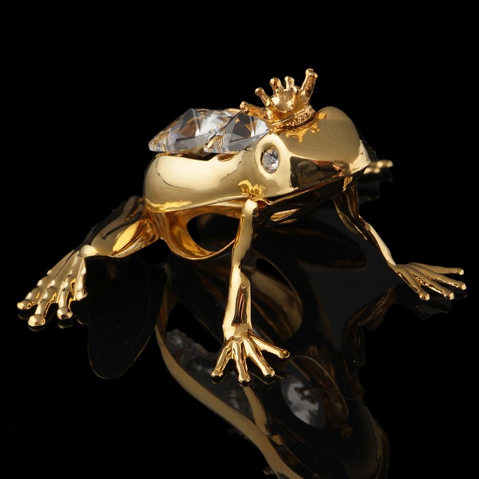 Сувенир «Лягушка», 6,5×5,5×3 см, с кристаллами Сваровски