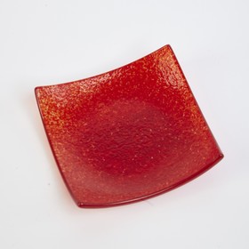 

Подсвечник квадратный красный, 10×10 см, BDK Glass