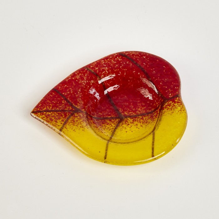 Подсвечник на 1 свечу, 8×9 см, жёлто-красный, BDK Glass