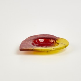 

Подсвечник на 1 свечу, 8×9 см, жёлто-красный, BDK Glass