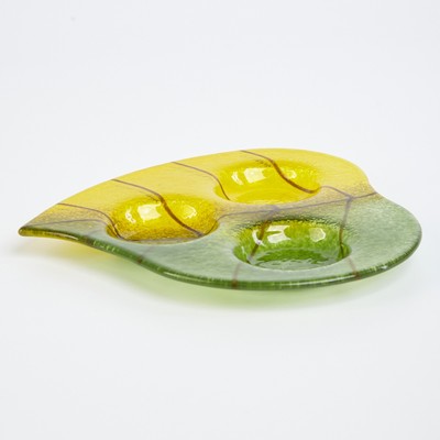 Подсвечник на 3 свечи, 15×16 см, жёлто-зелёный, BDK Glass