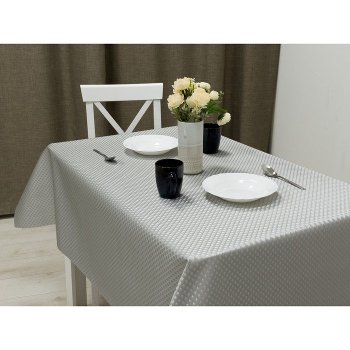Клеёнка для стола Protec Textil Polyline «Сапфир», 140 см, 15 шт, цвет серебро