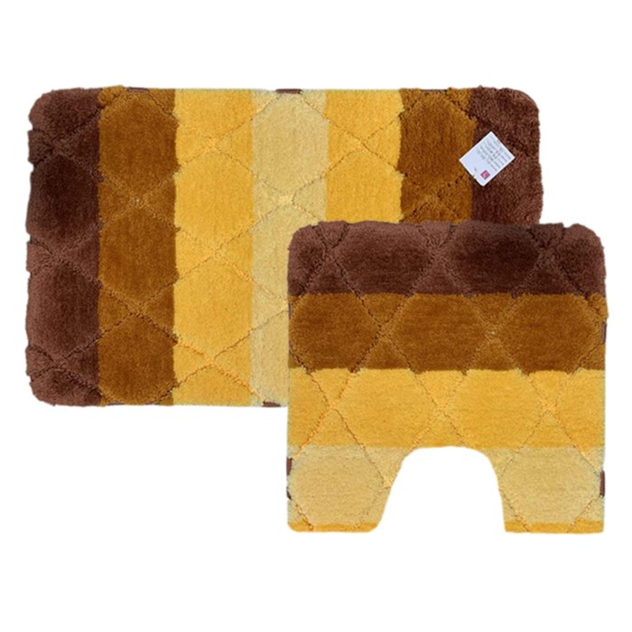 Набор ковриков Dasch «Альберта», 50х80 см, 55х55 см, цвет коричневый комплект ковриков dasch la vita симона hj t1122 терракотовый