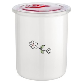 

Керамическая банка Flower, 0.7 л, с вакуумной крышкой, белая