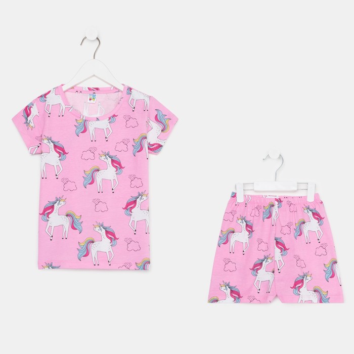 Пижама для девочки, цвет розовый, рост 104