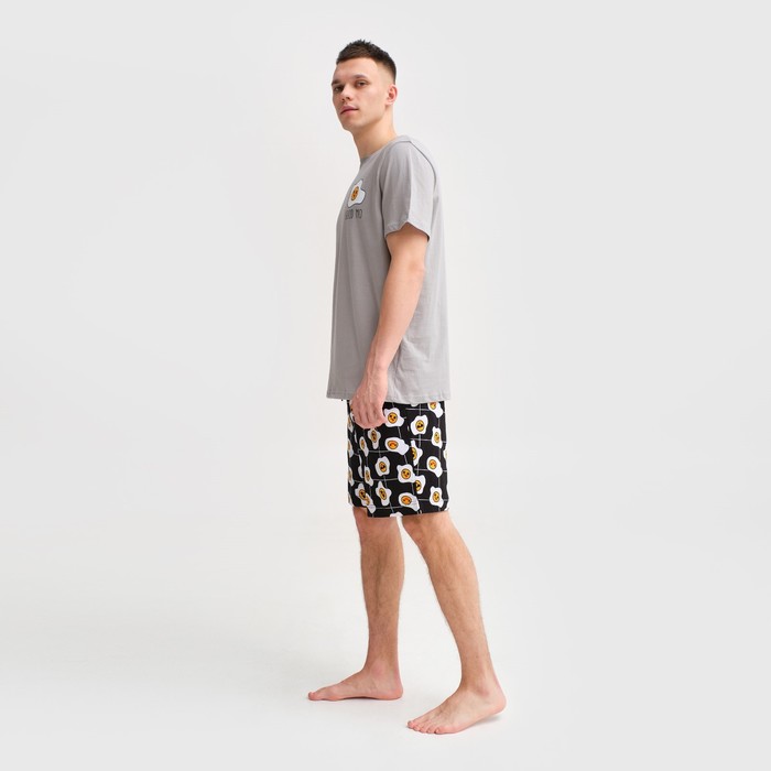 

Пижама мужская KAFTAN "Good mo" размер 48, серый/черный