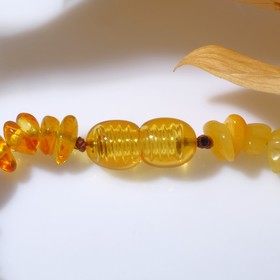 

Бусы "Янтарь" крошка через галтовку, радуга, 48см