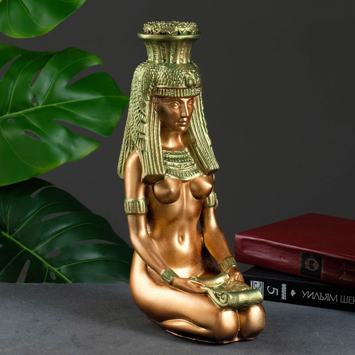 Фигура Клеопатра медный с золотом, 31х20х12см
