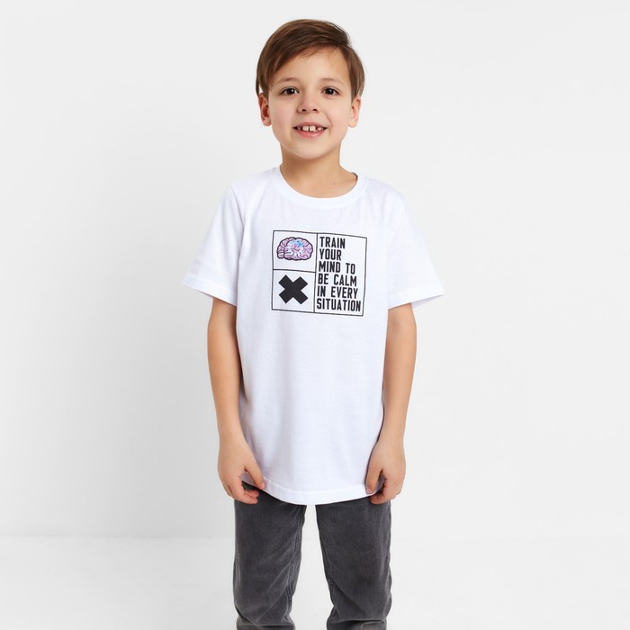 Футболка для мальчика KAFTAN Hype, рост 164-170, цвет белый комплект для мальчика футболка шорты kaftan hype рост 164 170 цвет чёрный