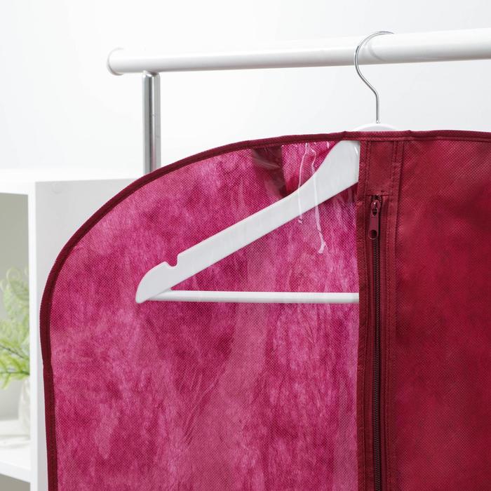фото Чехол для одежды 60×100 см, спанбонд, цвет бордо