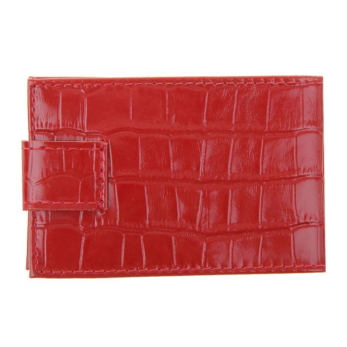 Визитица, 1 ряд, 16 листов, красный крокодил