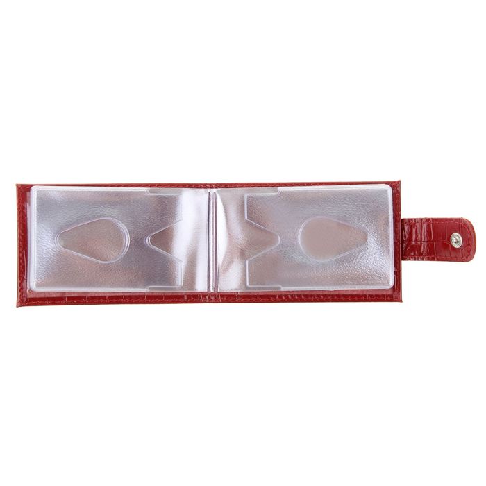 Визитица, 1 ряд, 16 листов, красный крокодил