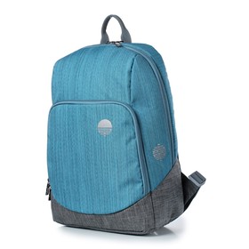 

8218 Рюкзак, отдел на молнии, цвет серый/бирюза 30х40х15,5см