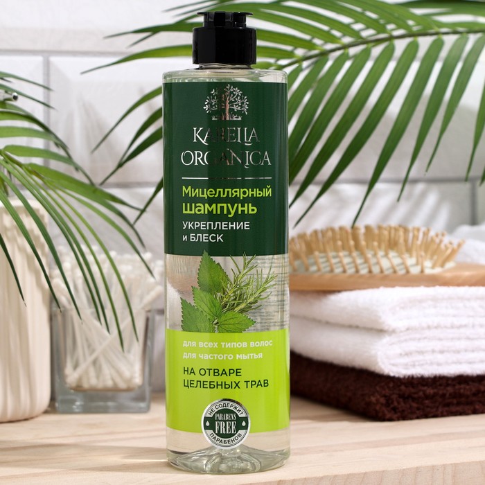 Мицеллярный Шампунь Karelia Organica Укрепление и блеск 500 мл 190₽