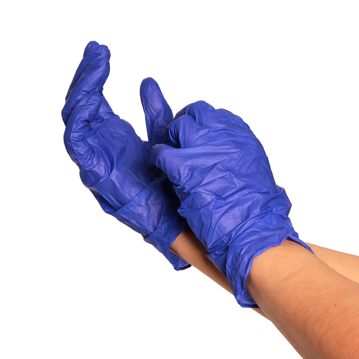 Перчатки нитриловые, неопудренные, нестерильные, размер M, 50 пар, голубые перчатки нитриловые неопудренные нестерильные размер l 50 пар голубые