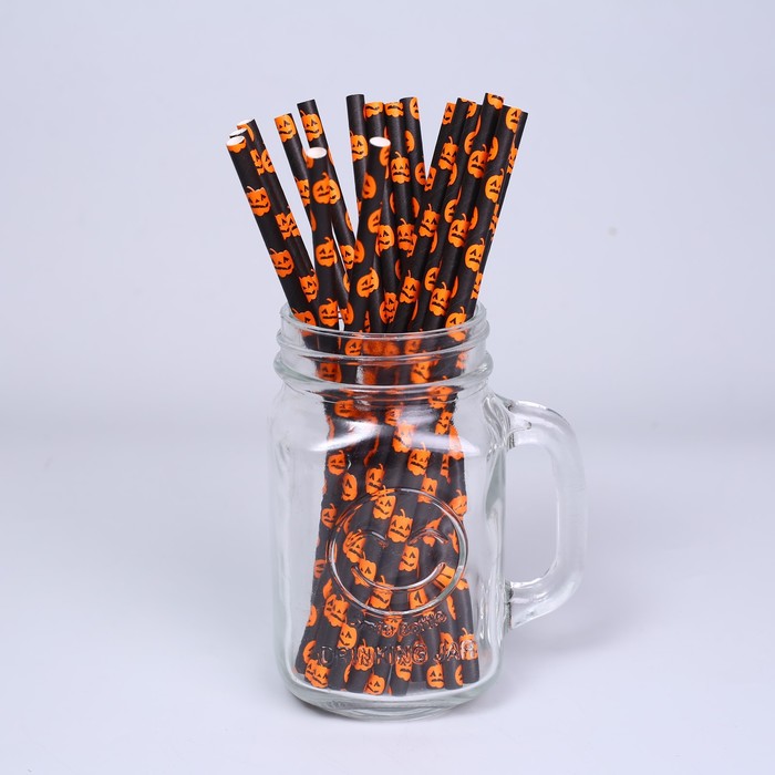 Трубочки для коктейля «Тыква», в наборе 25 штук трубочки для коктейля с гофрой в наборе 25 штук цвет бронзовый