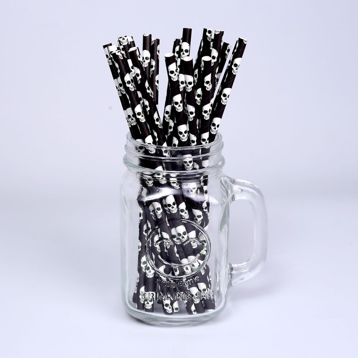 Трубочки для коктейля «Череп», в наборе 25 штук трубочки для коктейля с гофрой в наборе 25 штук цвет бронзовый