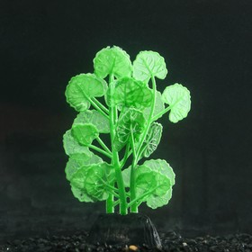 Растение силиконовое аквариумное, светящееся в темноте, 7 х 11 см, зелёное