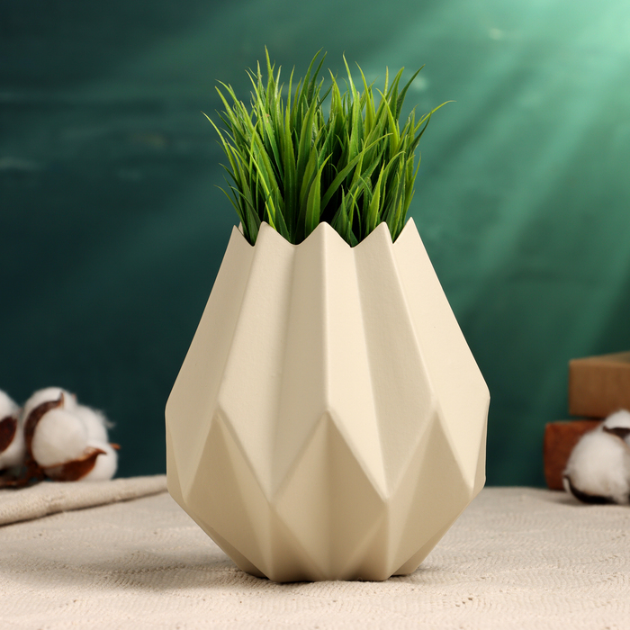 Кашпо - ваза Треугольники 13х13х14см, белое кашпо ваза лилит белое 26х19х15 см