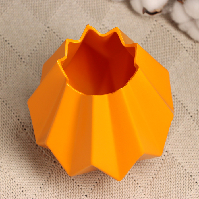 Кашпо керамическое Треугольники 14*7*7см, оранжевое