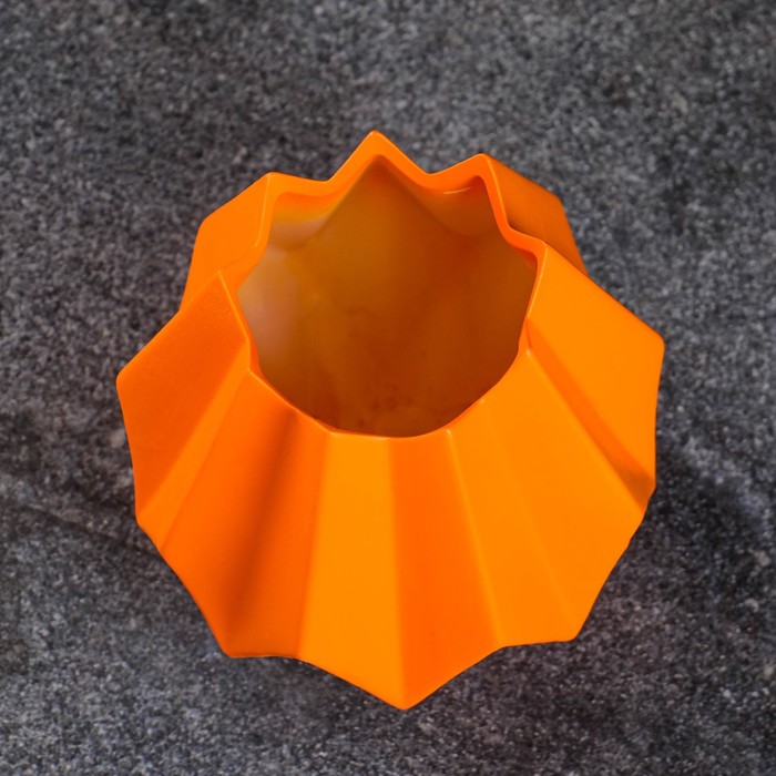 Кашпо керамическое Треугольники 14*7*7см, оранжевое