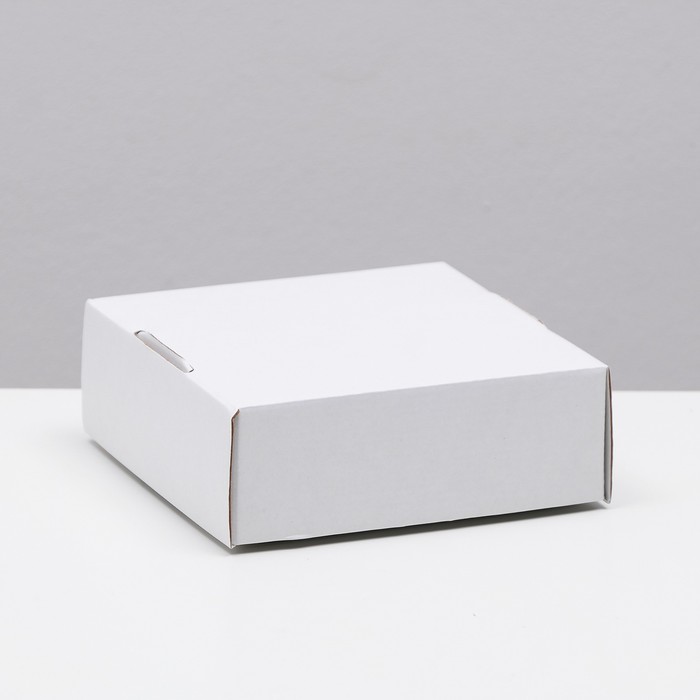 цена Коробка самосборная, крафт, белая, 16 х 16 х 6 см