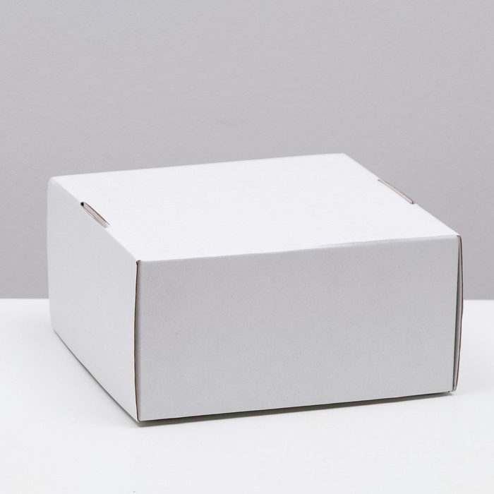 Коробка самосборная, крафт, белая, 23 х 23 х 12 см коробка самосборная с окном крафт бурая 23 х 23 х 12 см