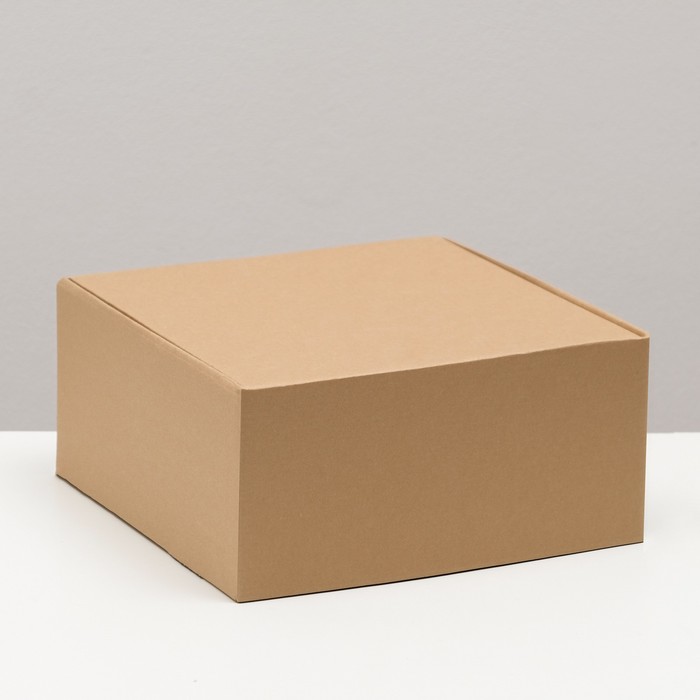 Коробка самосборная, крафт, бурая 25 х 25 х 12 см коробка самосборная с окном крафт бурая 23 х 23 х 12 см