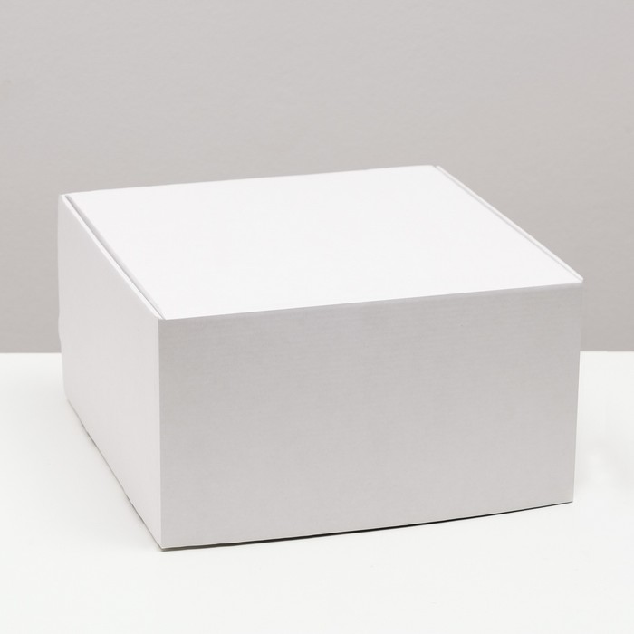 коробка самосборная белая 27 5 х 26 х 9 5 см Коробка самосборная, крафт, белая 27 х 27 х 15 см