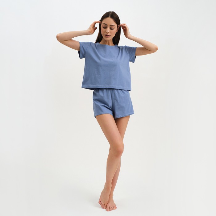 

Пижама женская (футболка и шорты) KAFTAN "Basic" размер 40-42, цвет синий
