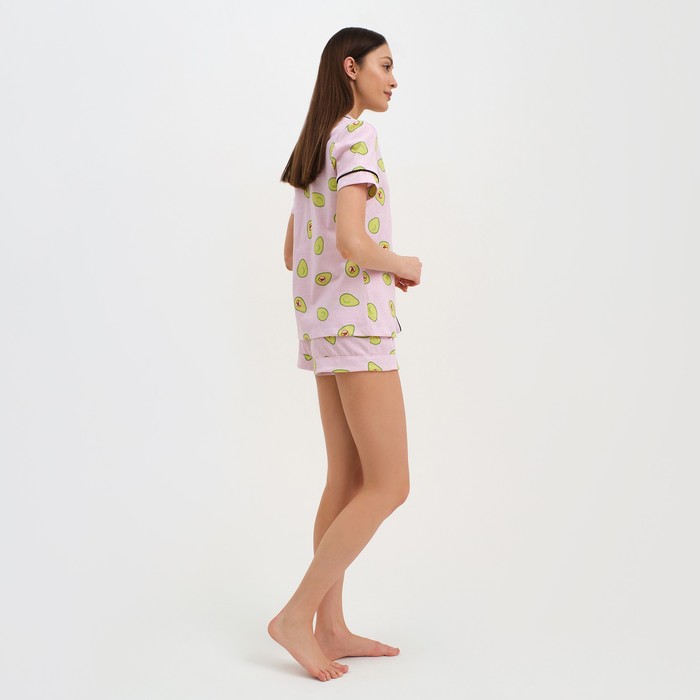 фото Пижама женская (рубашка и шорты) kaftan avocado р. 44-46, розовый