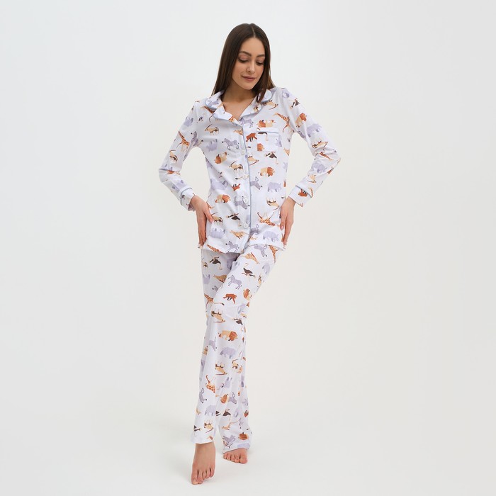 

Пижама женская (рубашка и брюки) KAFTAN Animal размер 40-42, цвет белый