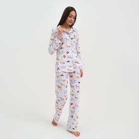 

Пижама женская (рубашка и брюки) KAFTAN Animal размер 48-50, цвет белый