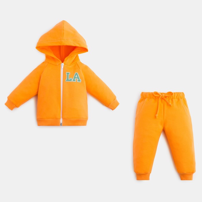 Комплект: худи и брюки Крошка Я NY, рост 86-92 см, цвет оранжевый