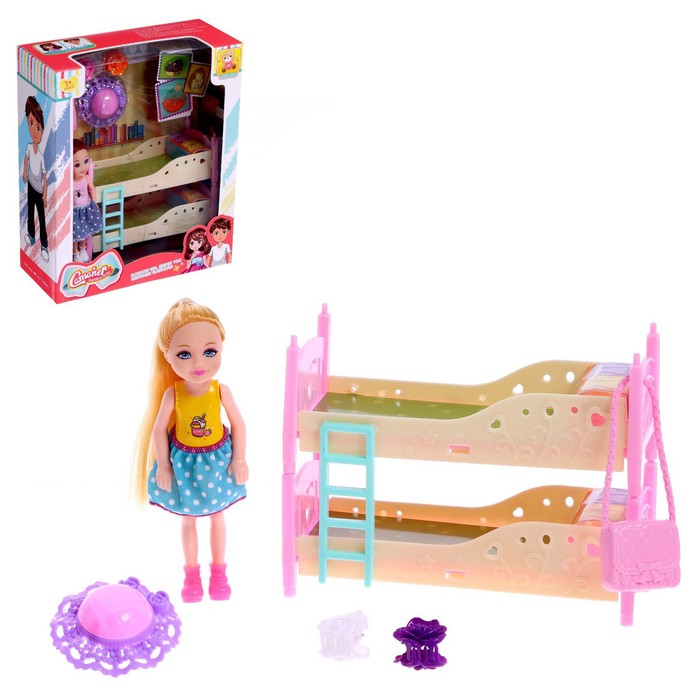 цена Кукла малышка «Катя», с мебелью и аксессуарами, блондинка