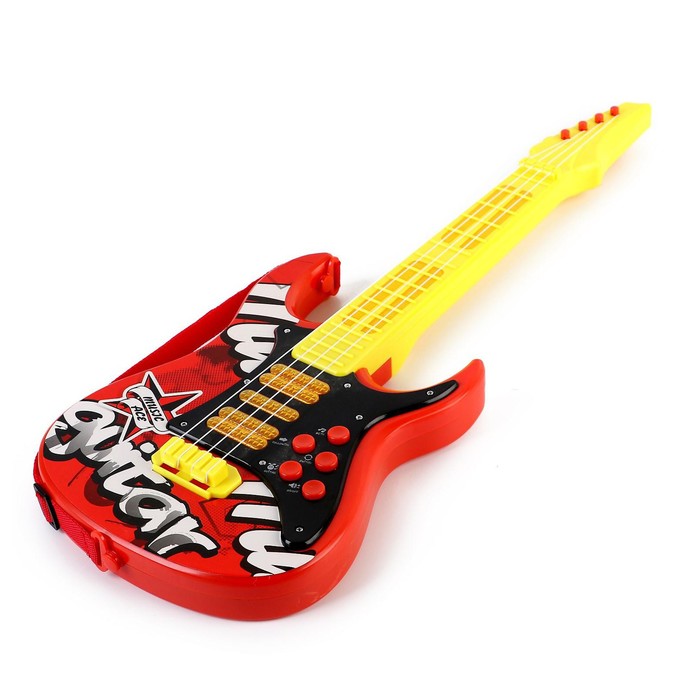 Игрушка музыкальная - гитара «Соло», световые и звуковые эффекты, работает от батареек, в пакете