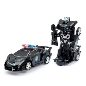 Робот «Полицейский», трансформируется, световые и звуковые эффекты, работает от батареек, в пакете Ош
