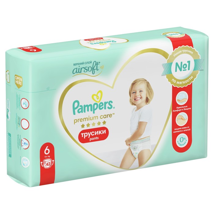 фото Подгузники-трусики pampers premium care, 15+ кг, 42 шт.