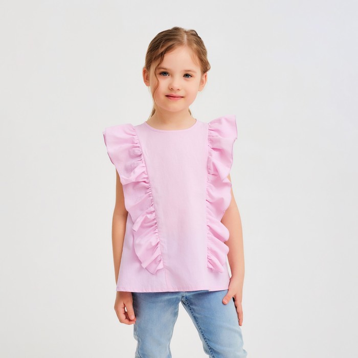 Блузка для девочки MINAKU: Cotton Collection цвет светло-сиреневый, рост 146